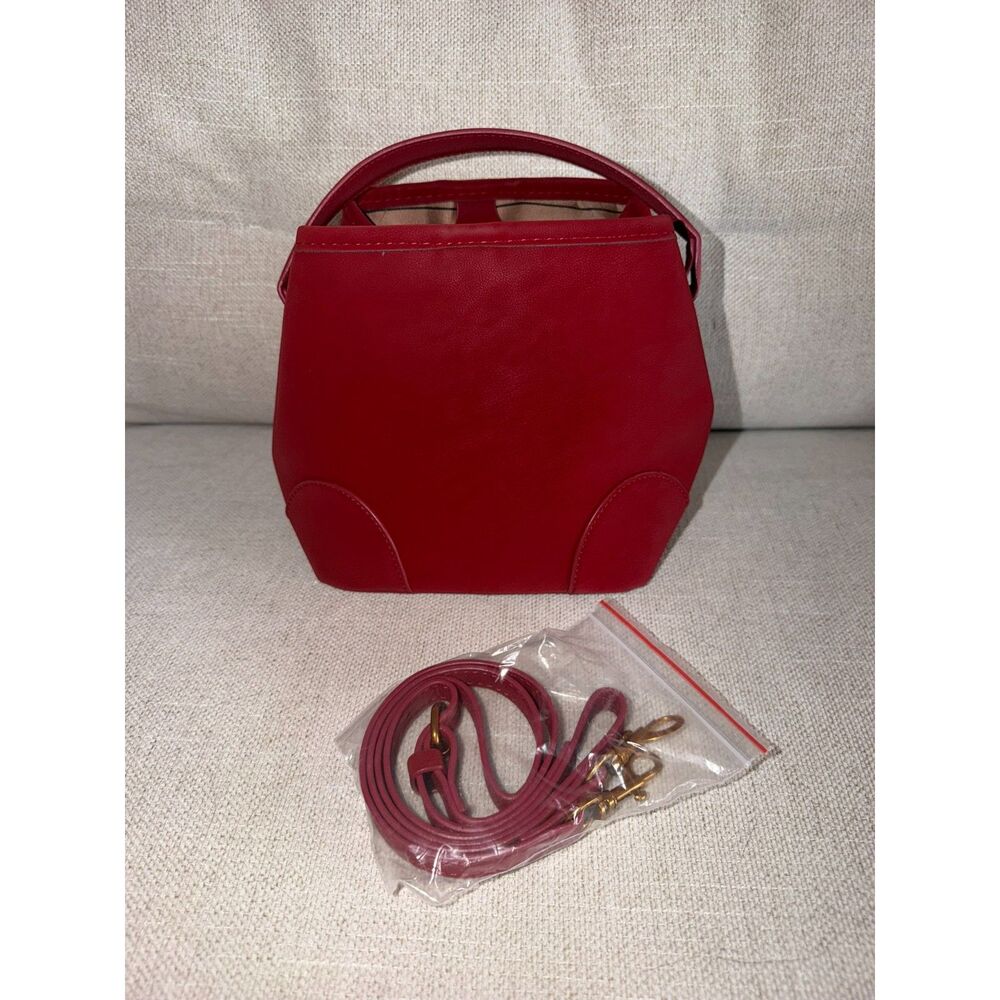 Red Women’s Handbag – Convertible Crossbody Purse – Gold Hardware – New